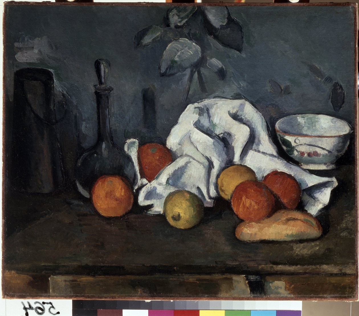 Stilleben med frukt. Målning av Paul Cezanne (1839-1906) av Paul Cézanne