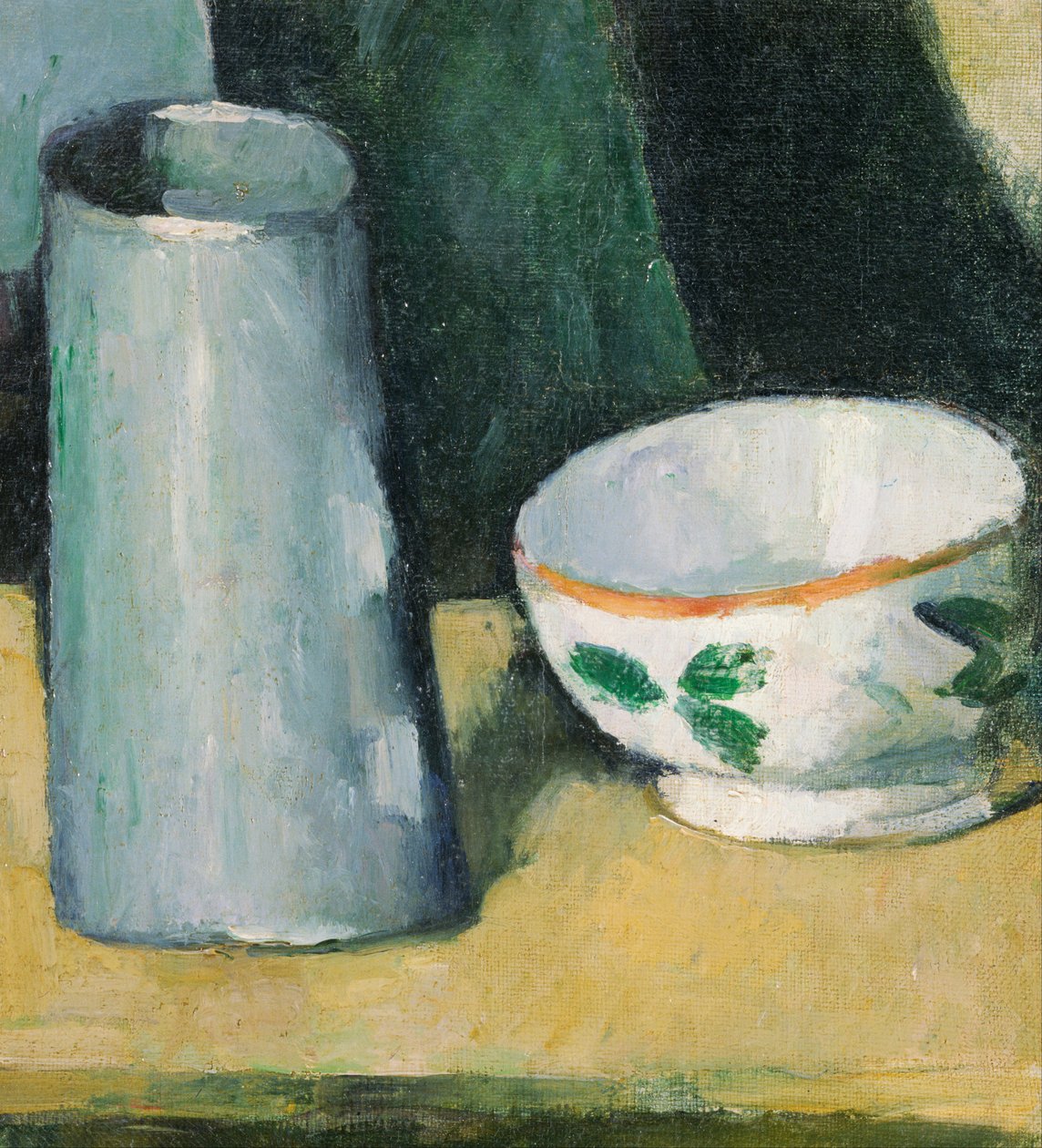 ""Skål och mjölkkanna stilleben"" (Skål och mjölkkanna) Målning av Paul Cezanne (1839-1906) - ca 1873-1877 - Olja på duk Dim 20x18,1 cm Bridgestone Museum of Art av Paul Cézanne