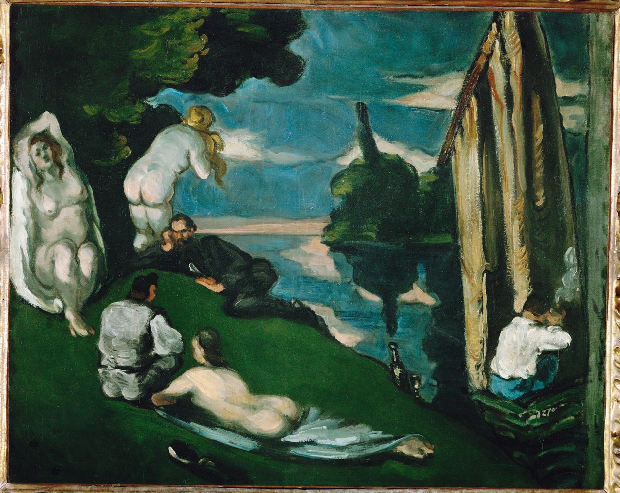 Pastorale (olja på duk) av Paul Cezanne