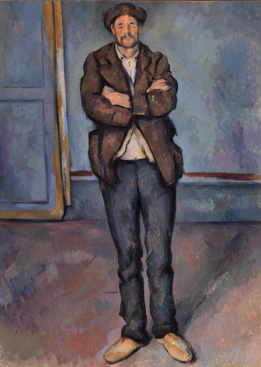 Bonde som står med armarna i kors av Paul Cézanne