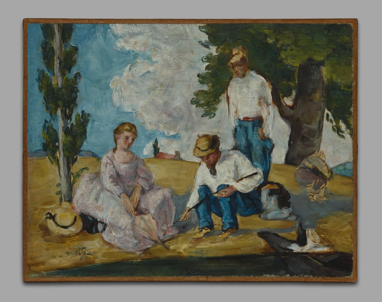 Picknick på en flodstrand av Paul Cézanne