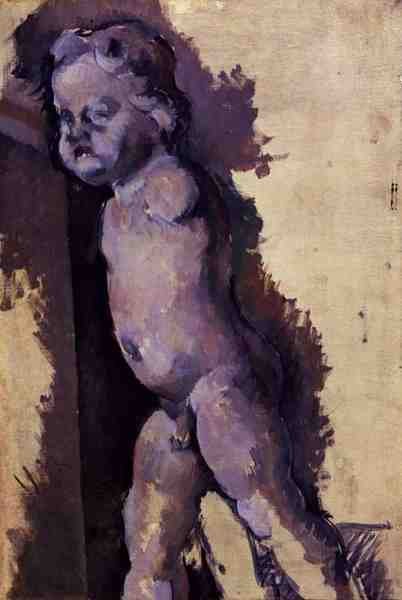 Gipsavgjutning av en putto, ca 1894-95 (olja på duk) av Paul Cézanne