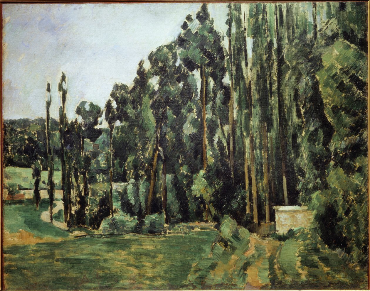 Poplar - olja på duk av Paul Cézanne