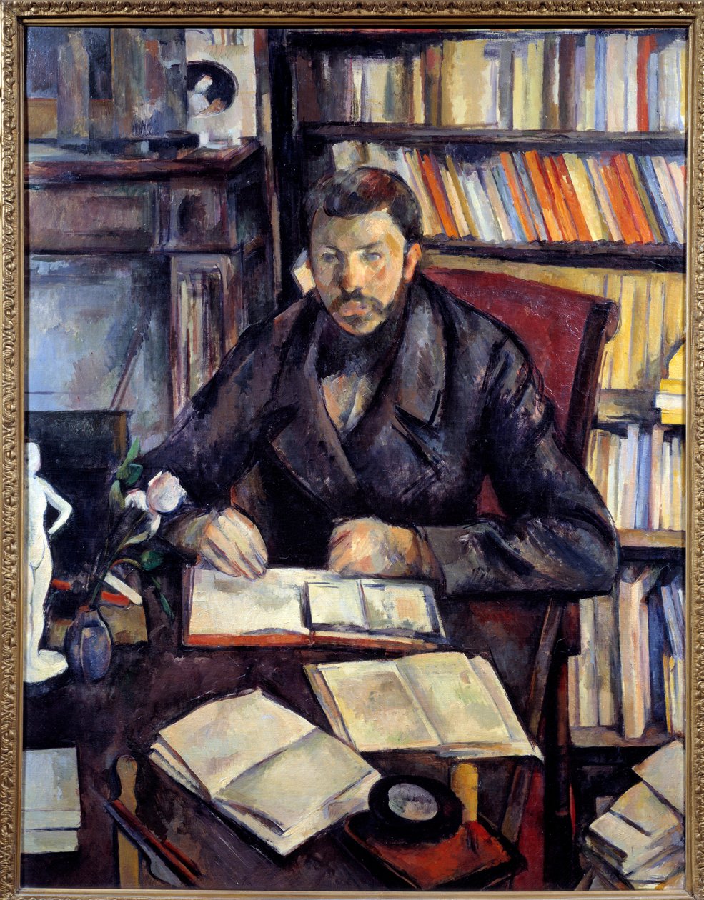 Porträtt av Gustave Geffroy (1855-1926) Författarmålning av Paul Cezanne (1839-1906) 1895 Sön. 1,16 x 0,89 m Paris, musee d