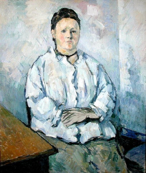 Porträtt av Madame Cezanne, ca 1880-85 (olja på duk) av Paul Cézanne