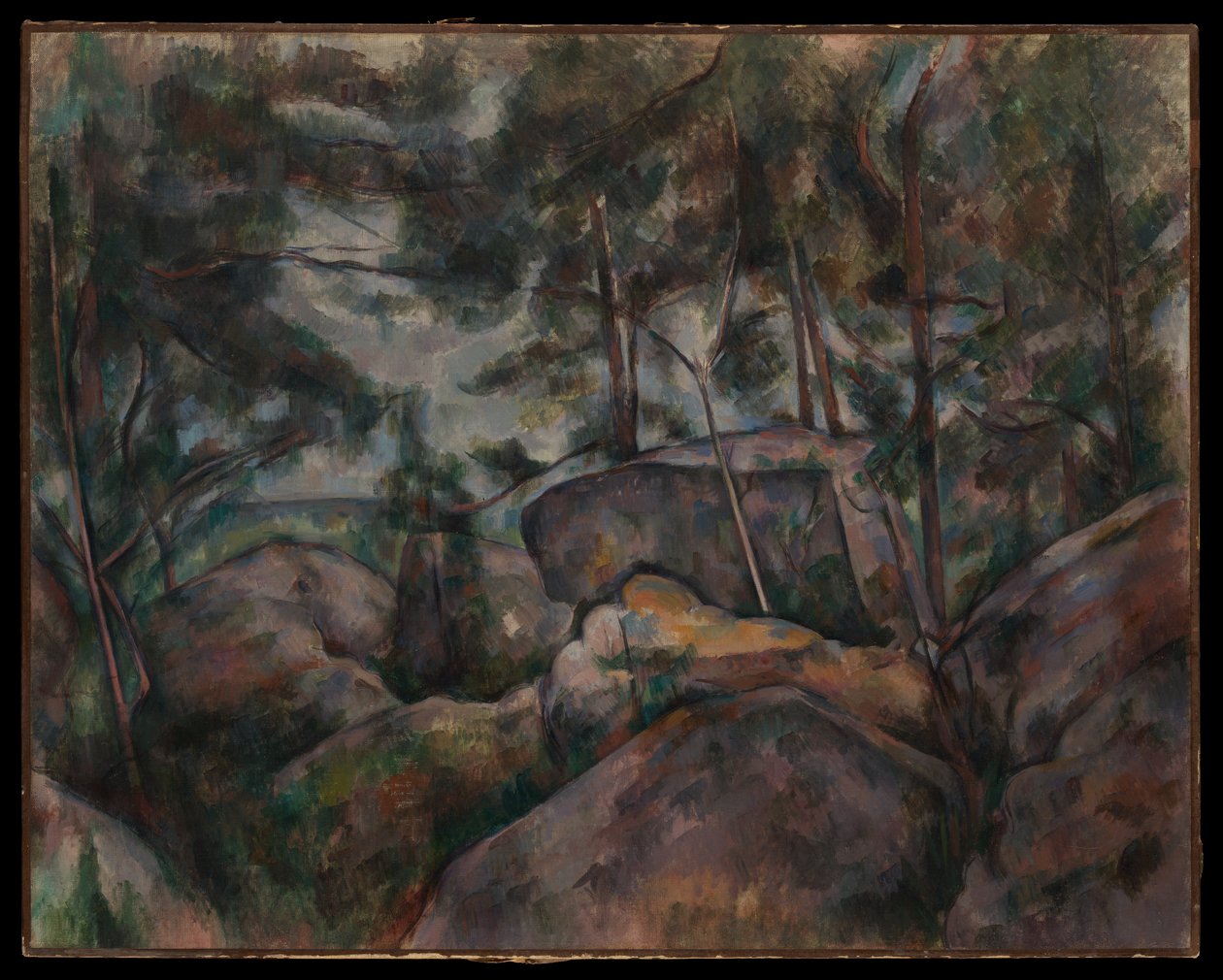 Klippor vid Fontainebleau av Paul Cézanne