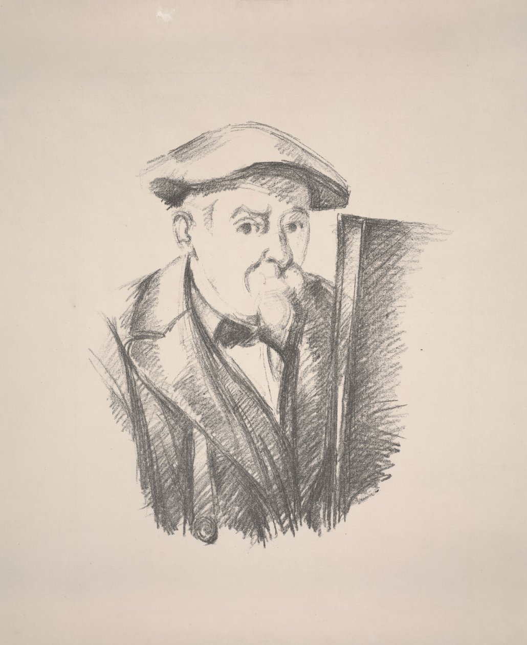 Självporträtt (bläck, papper, lito) av Paul Cézanne
