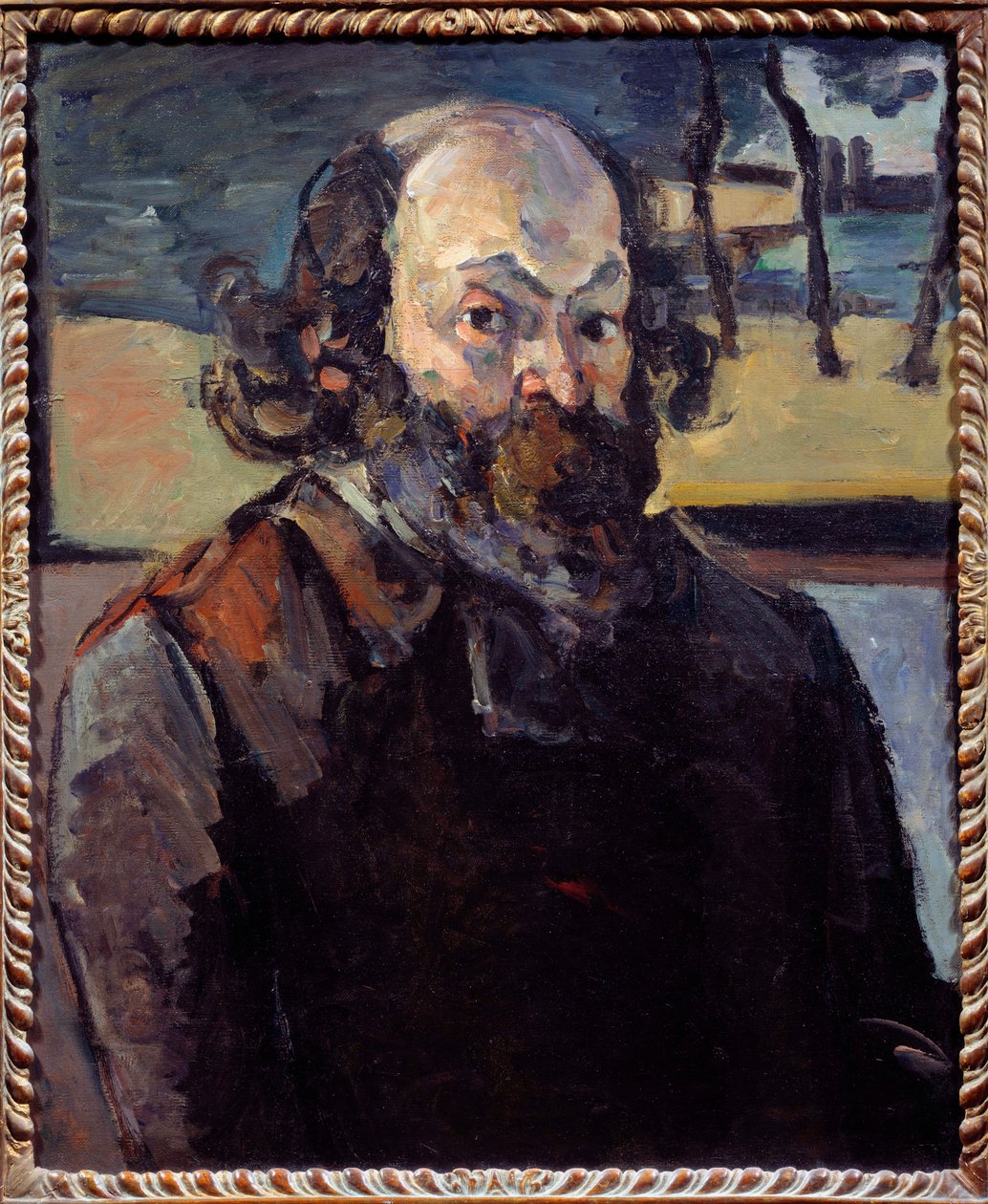 Självporträttmålning av Paul Cezanne (1839-1906) 1873-1876 Sön. 0,64x0,53 m Paris, musee d