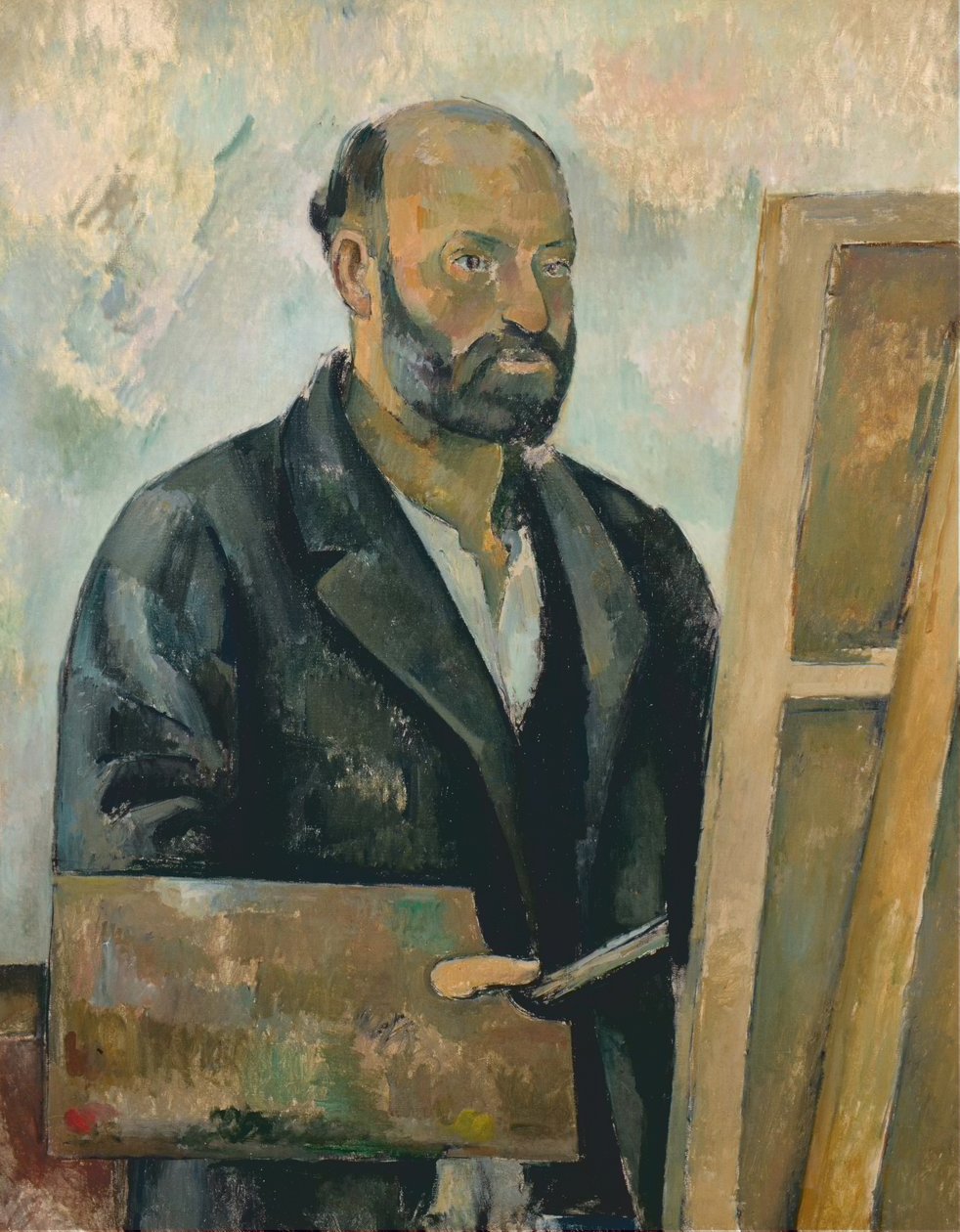 Självporträtt med palett, ca 1890 (olja på duk) av Paul Cézanne