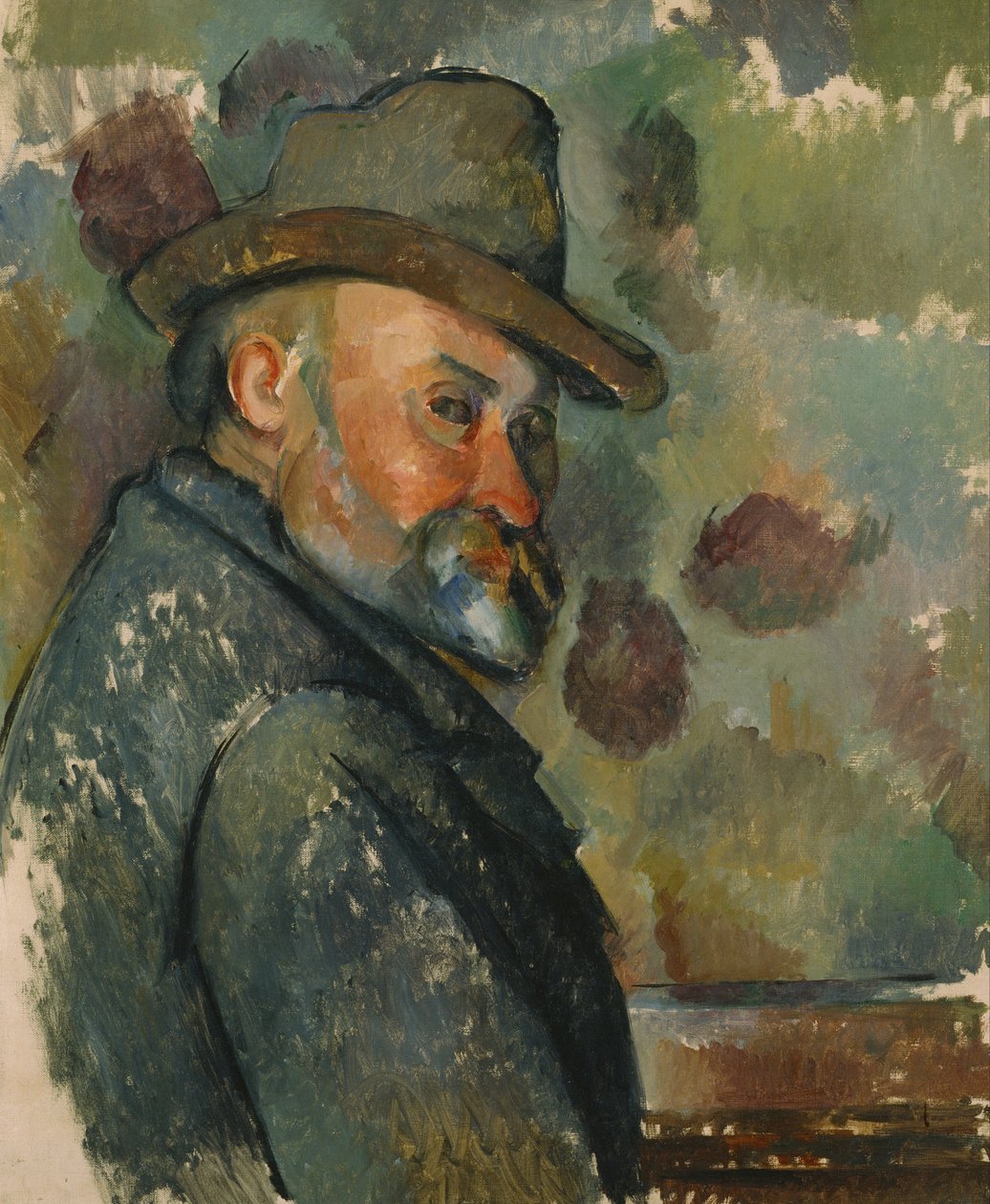 Självporträtt med mjuk hatt av Paul Cézanne