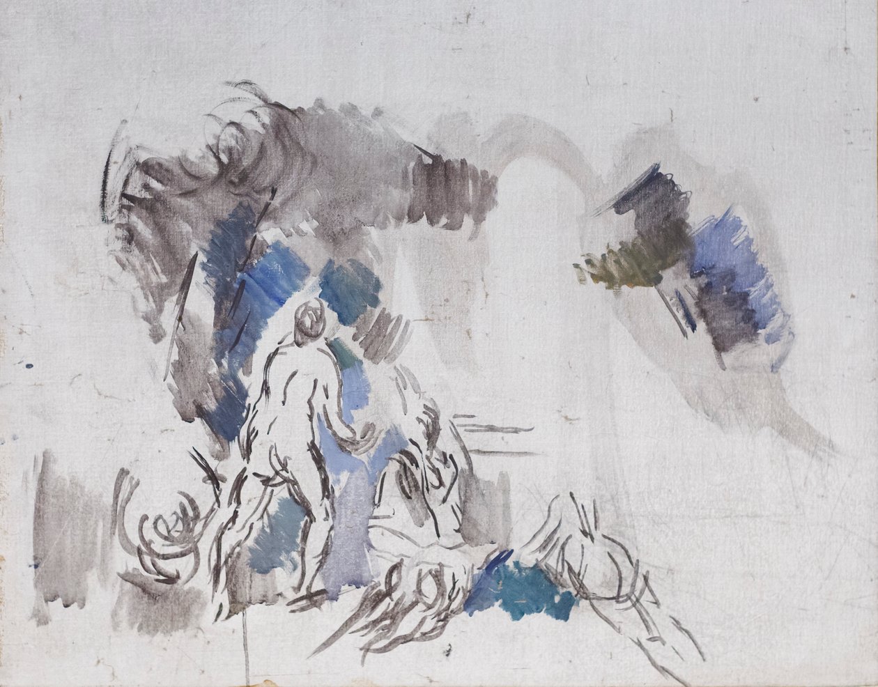 Skiss över badgäster av Paul Cézanne