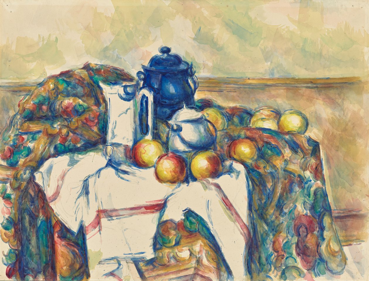 Stilleben med blå kruka av Paul Cézanne