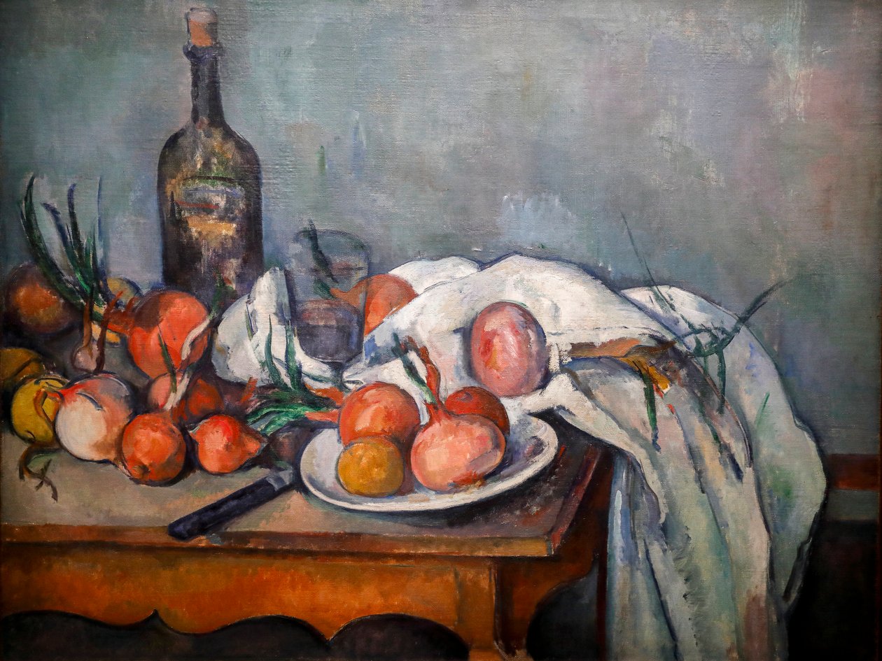 Stilleben med lök 1896-1898 (Olja på duk) av Paul Cézanne
