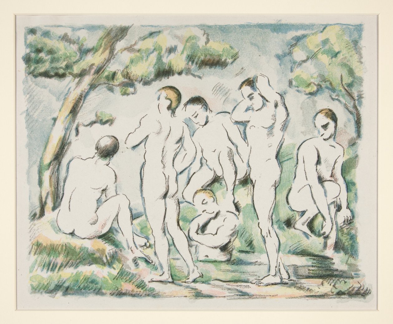 Badande (liten version) av Paul Cézanne
