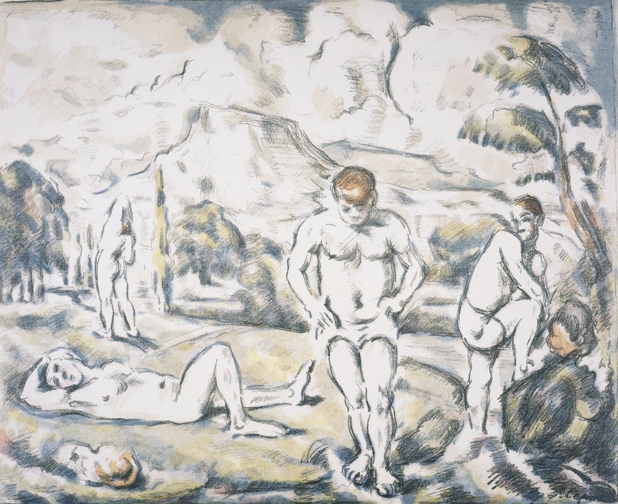 Badande kvinnor av Paul Cézanne