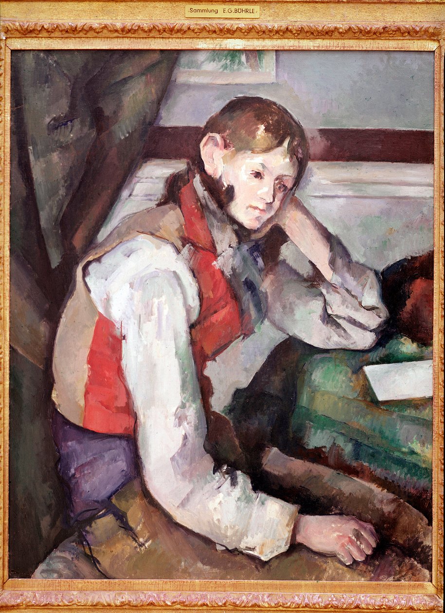 Pojken i den röda västen, eller Pojken i den röda västen av Paul Cézanne