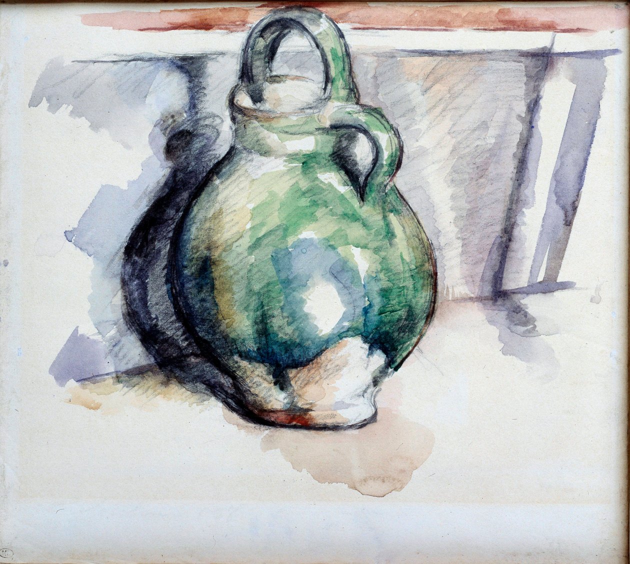 Den gröna kannan akvarell och blygruva av Paul Cezanne (1839-1906) 1885 Paris, Louvren av Paul Cézanne