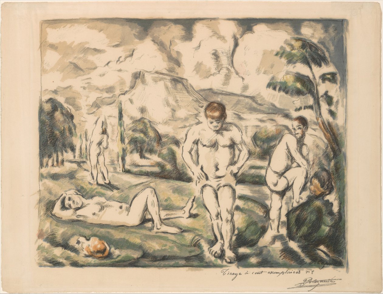 De stora badande (Les Baigneurs) av Paul Cézanne