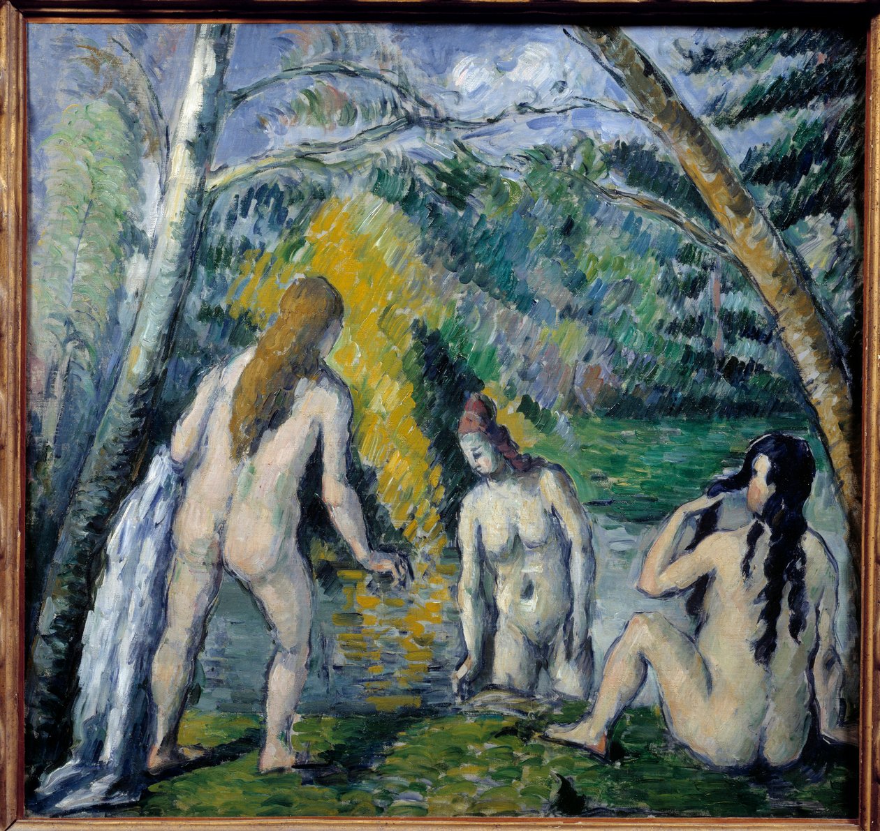 Tre badande av Paul Cezanne (1839-1906). 1879 av Paul Cézanne