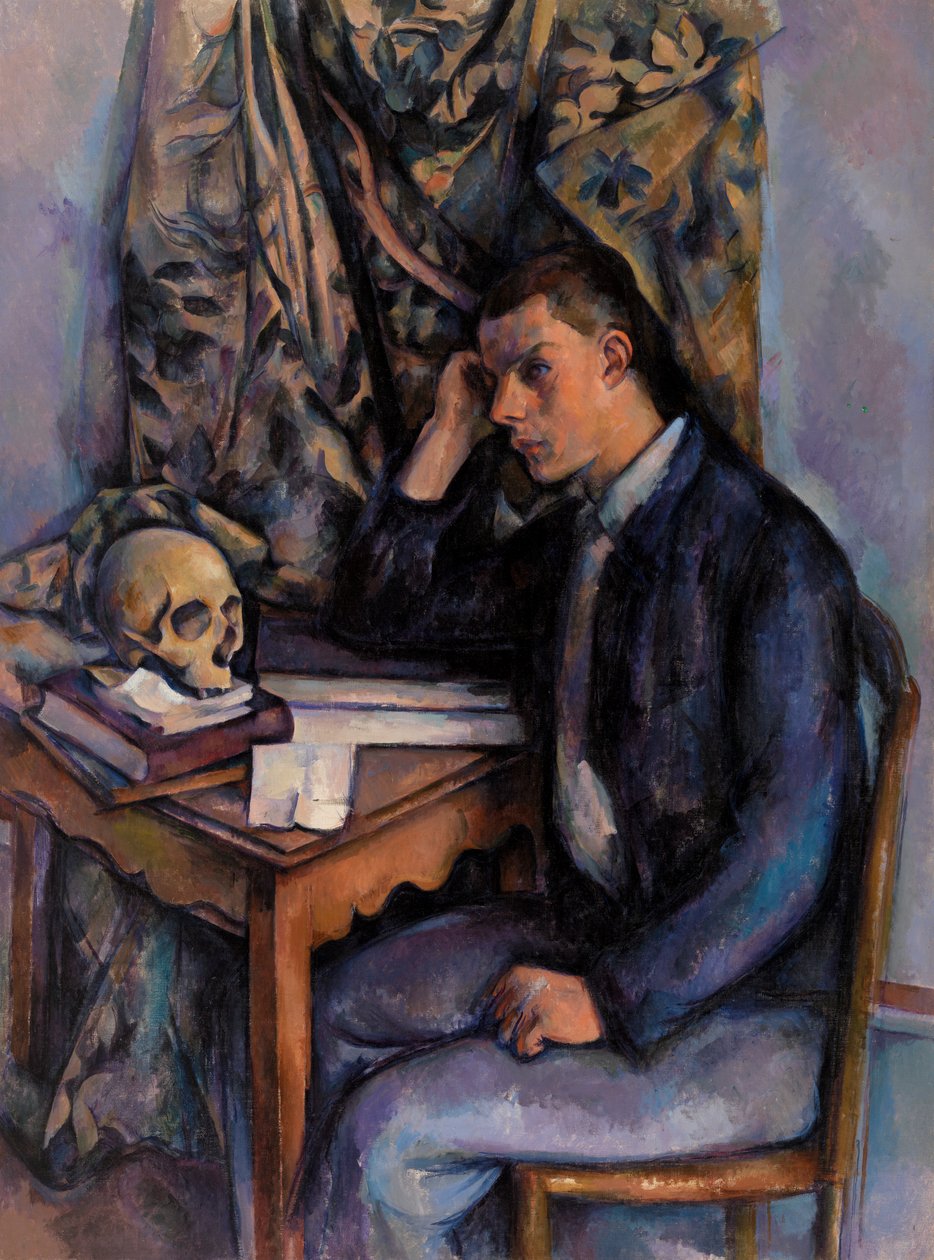 Ung man och skalle av Paul Cézanne