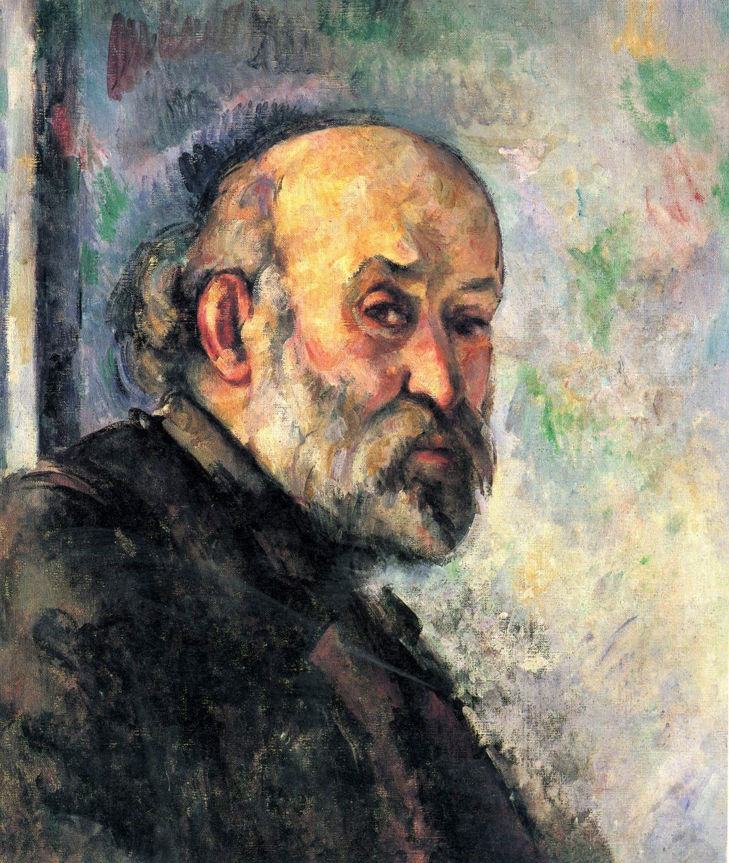 Självporträtt på blå bakgrund av Paul Cézanne