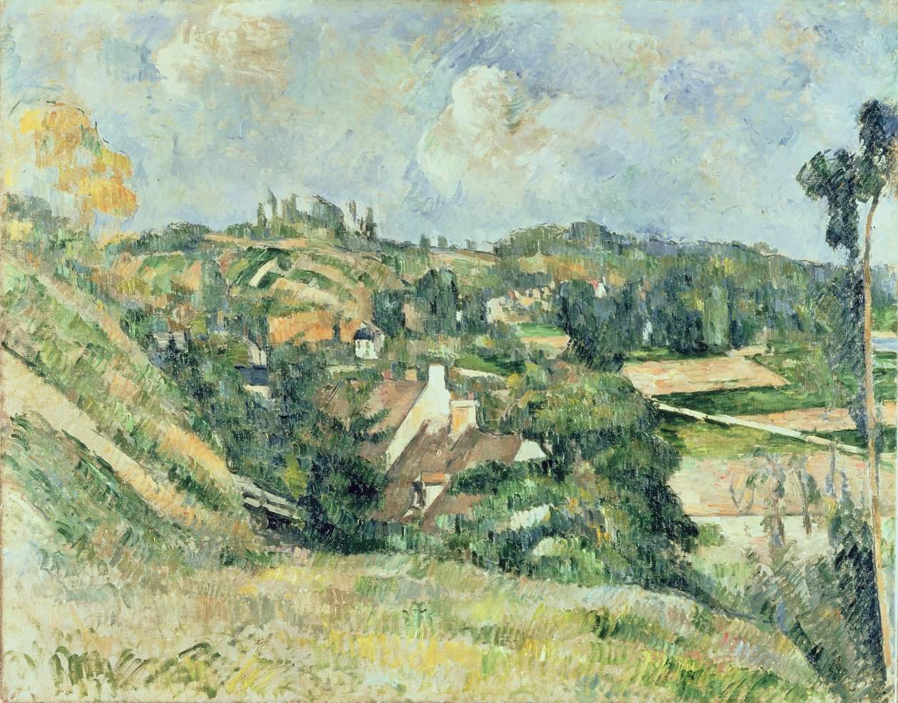 Auvers-sur-Oise, sett från Val Harme, 1879-82 av Paul Cézanne