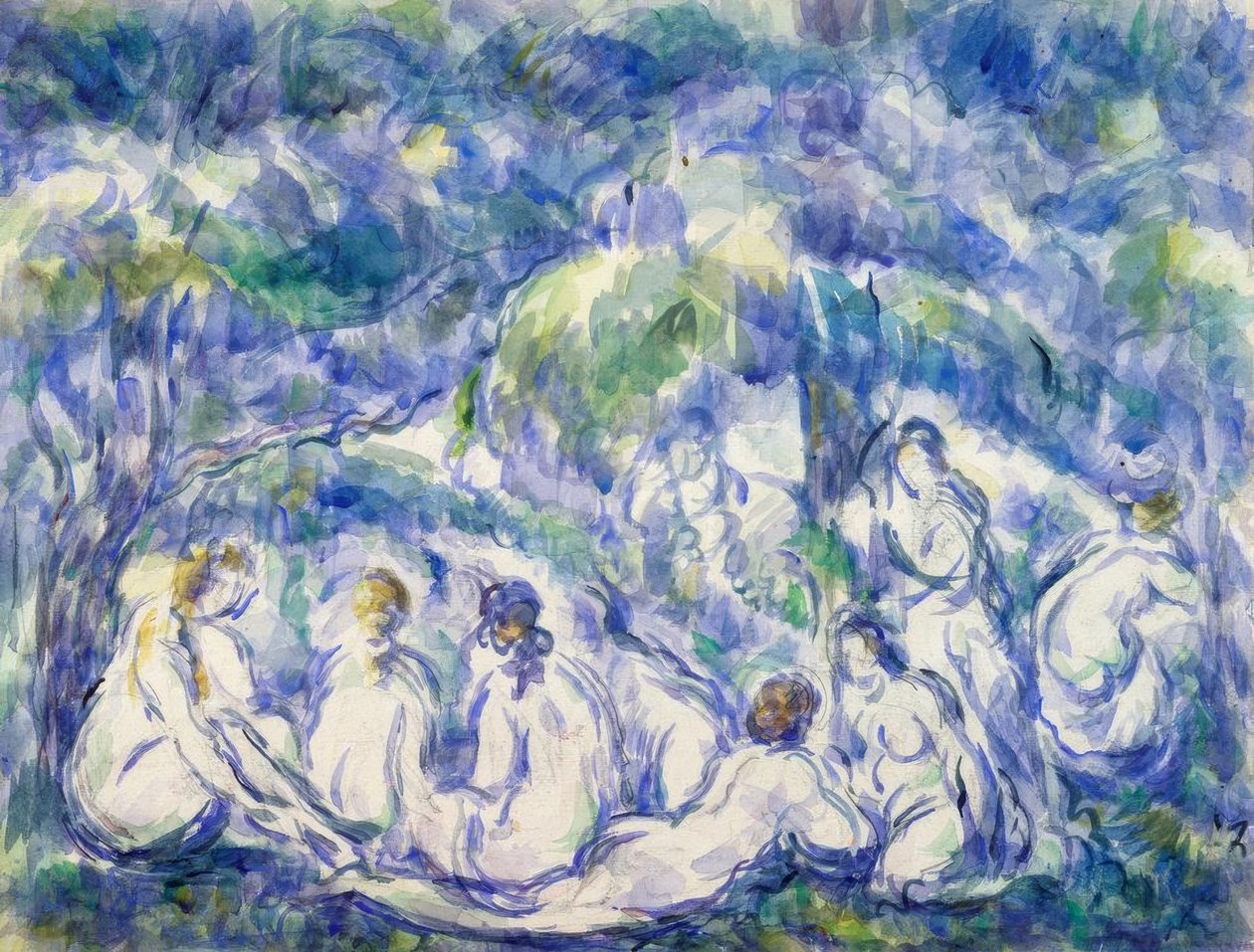 Badgäster av Paul Cézanne