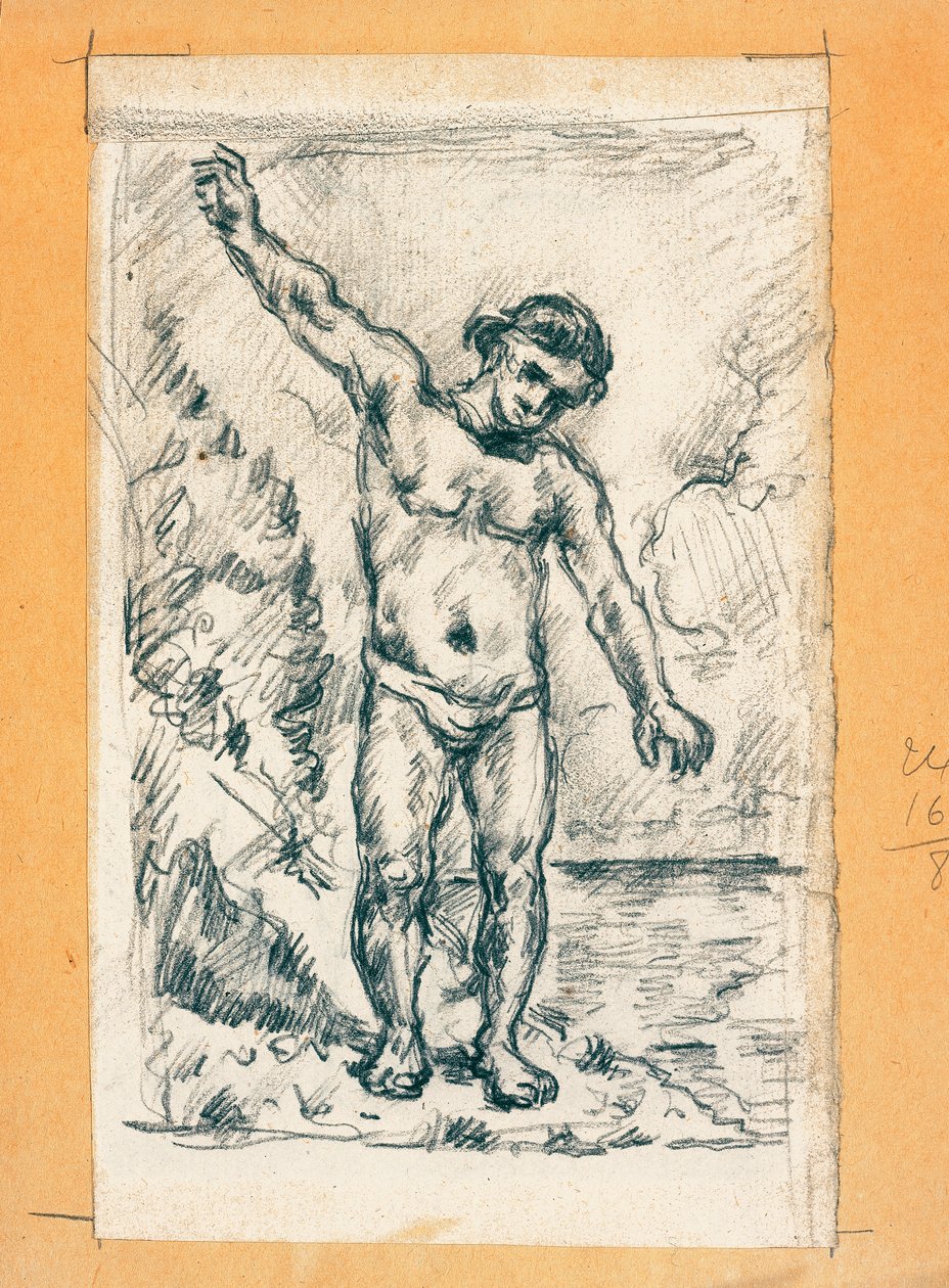 Badkar med utbredda armar, c.1874-77 av Paul Cézanne