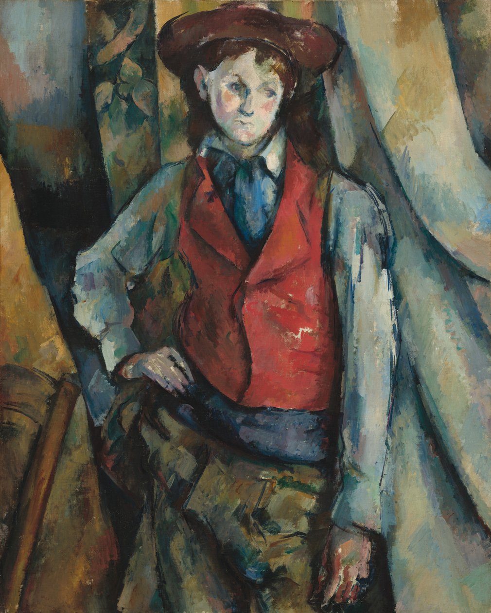 Pojke i röd väst, 1888-1890. av Paul Cézanne