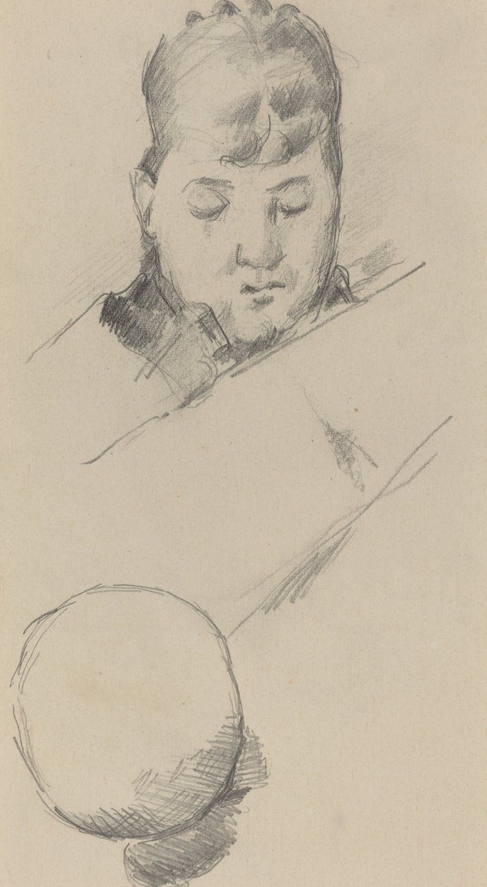 Byst av Madame Cézanne [verso] av Paul Cézanne