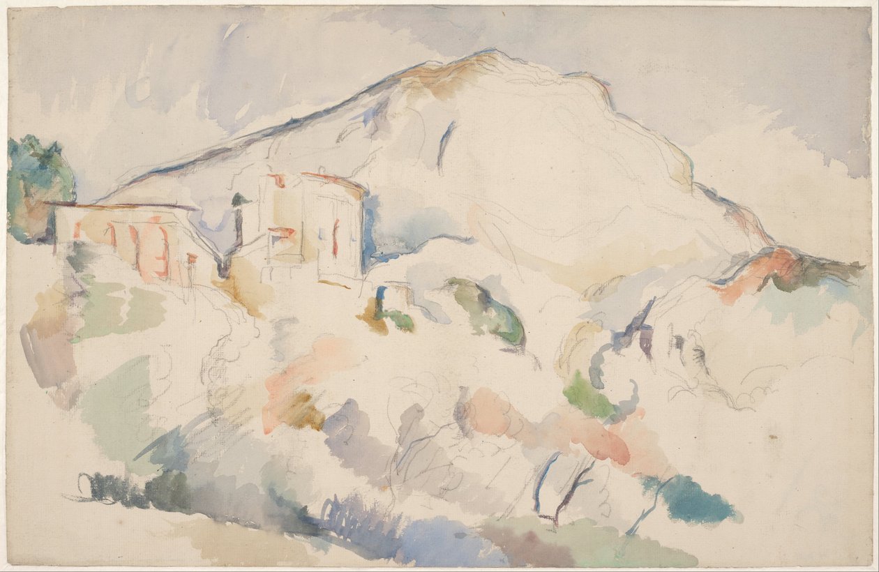 Château Noir och Mont Sainte-Victoire, ca 1890-1895 av Paul Cézanne