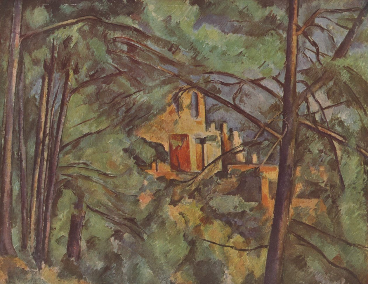Château Noir bakom träden av Paul Cézanne