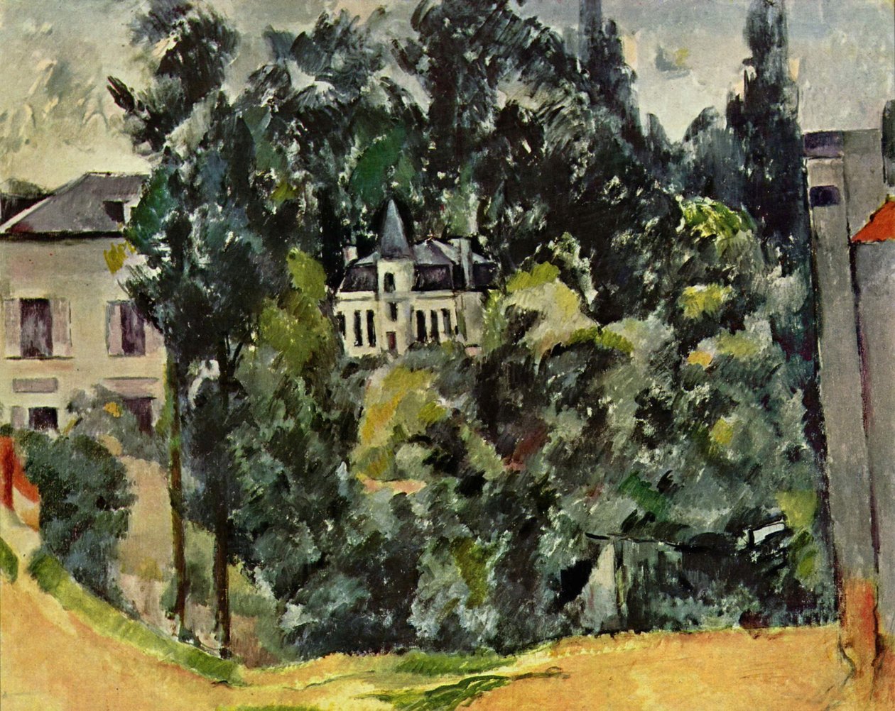 Slott nära Paris av Paul Cézanne
