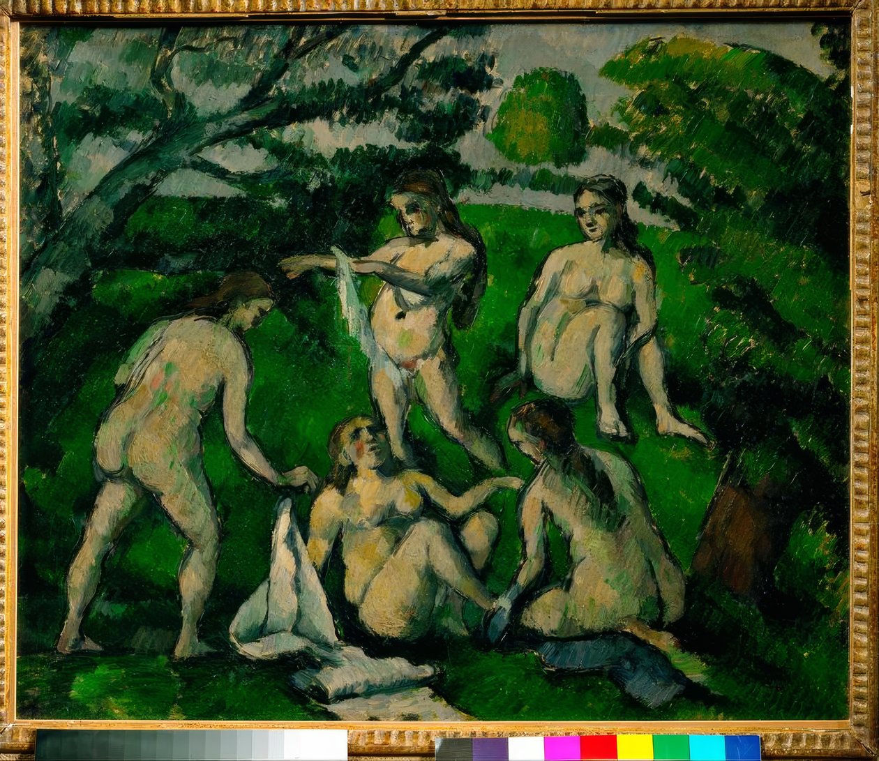 Fem badgäster av Paul Cézanne