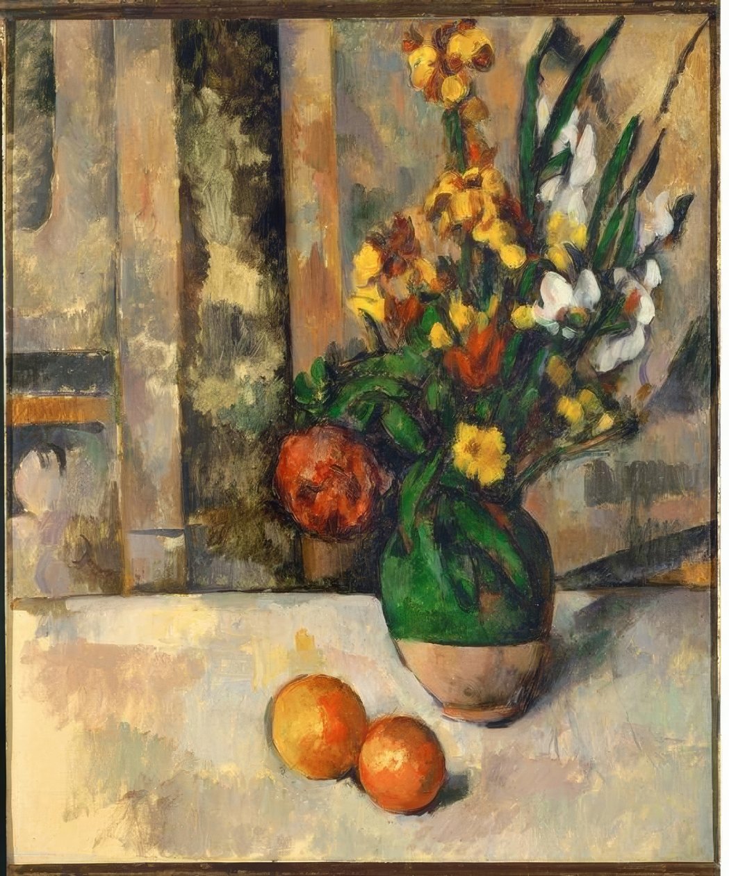 Cézanne, vas med äpplen / 1883–87 av Paul Cézanne