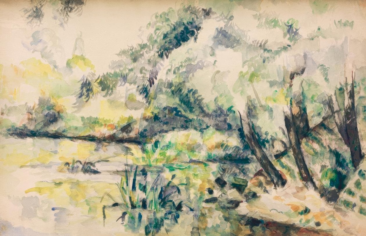Marskigt vatten (nära Melun?) av Paul Cézanne