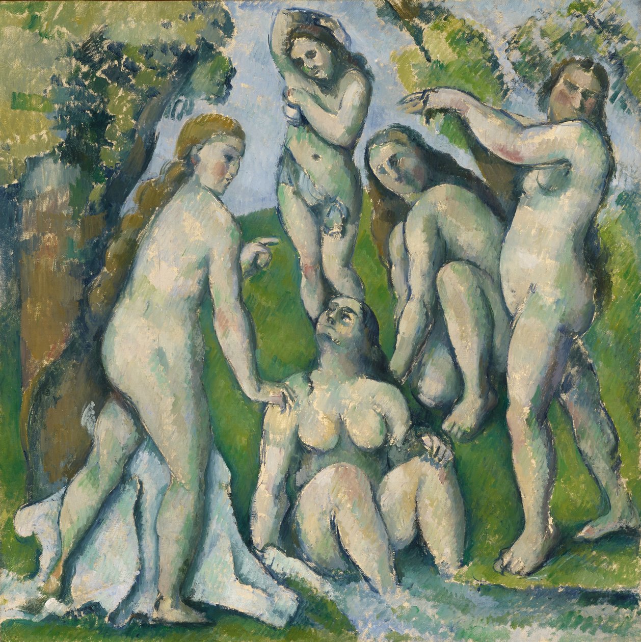Fem badande, 1885-87 av Paul Cézanne