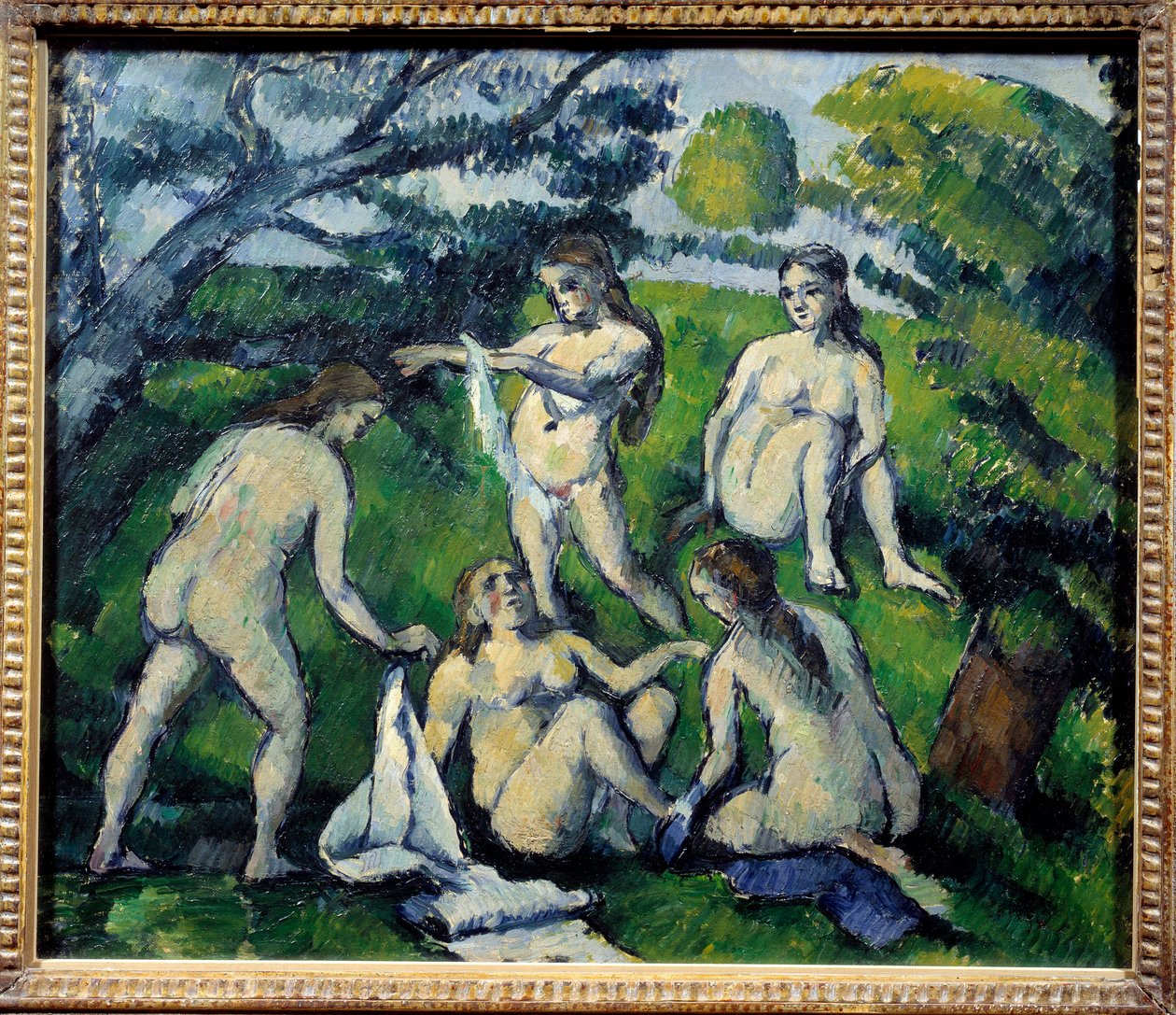 Fem badande målning av Paul Cezanne av Paul Cézanne