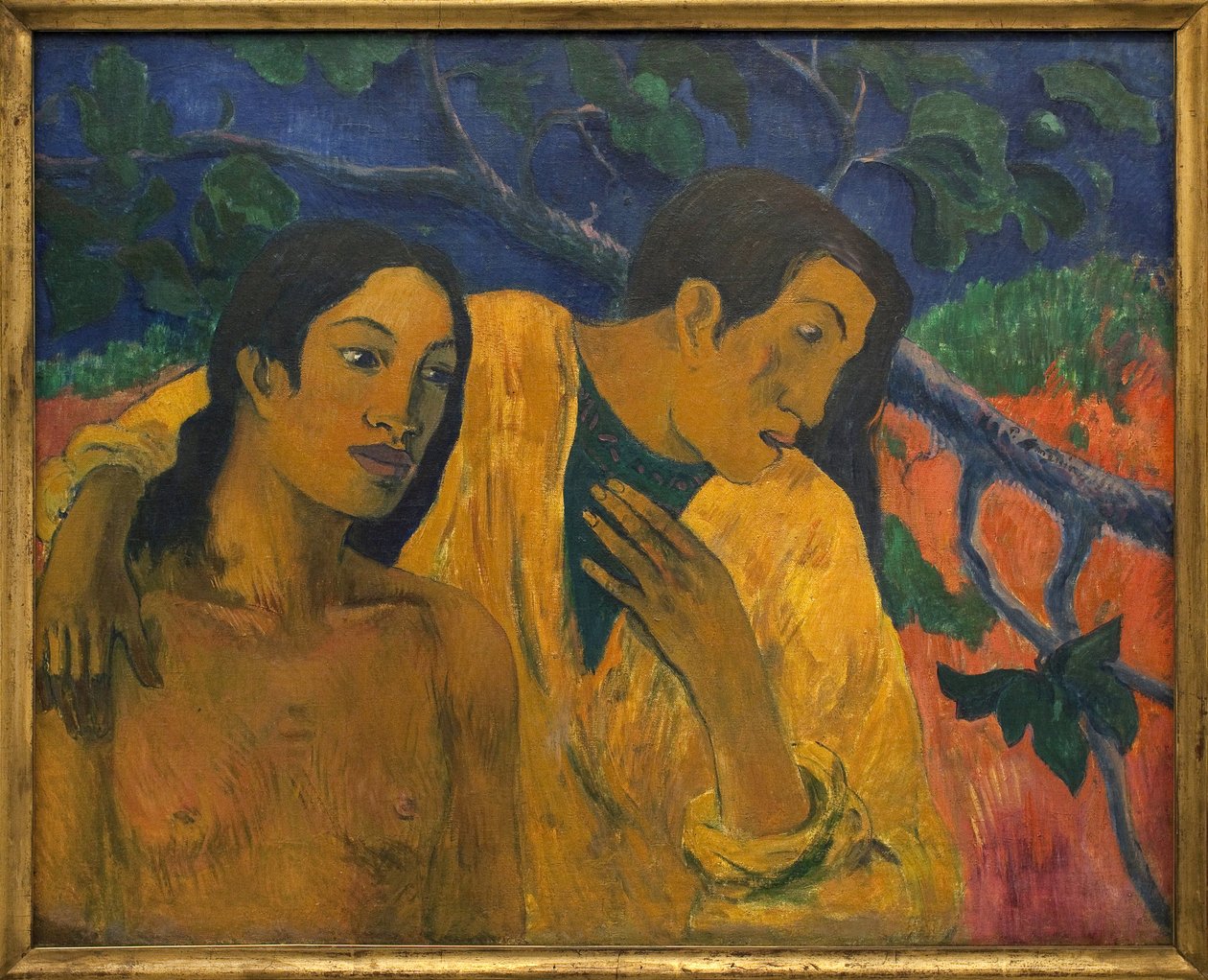Flygning (tahitisk idyll). Målning av Paul Gauguin (1848-1903), Olja på duk av Paul Cézanne