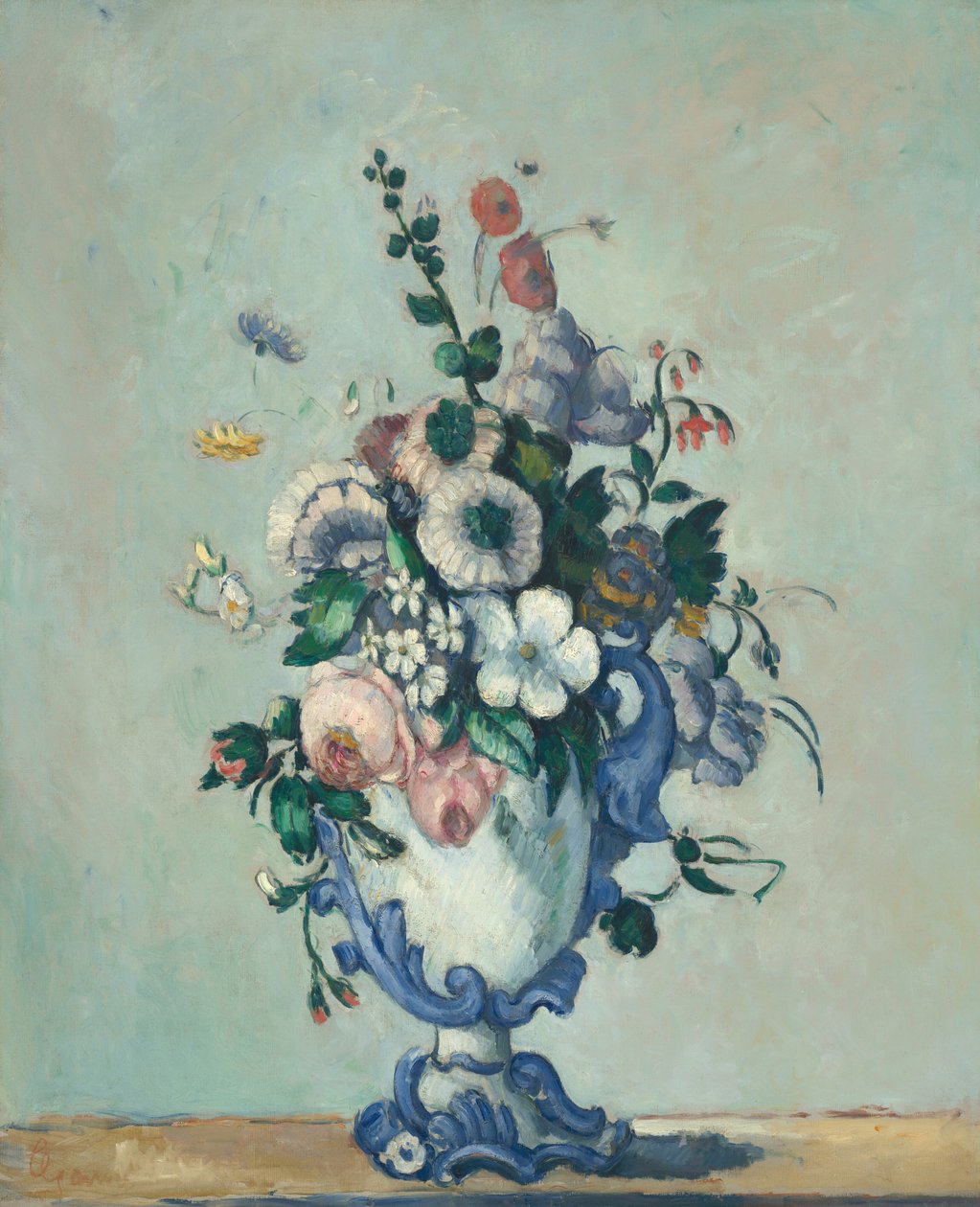 Blommor i en rokokovas, ca. 1876. av Paul Cézanne