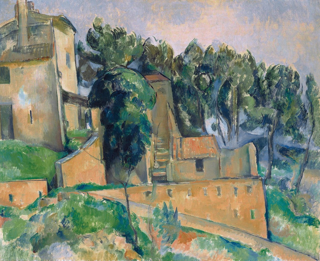 Franska: La Maison de Bellevue Huset i Bellevue av Paul Cézanne