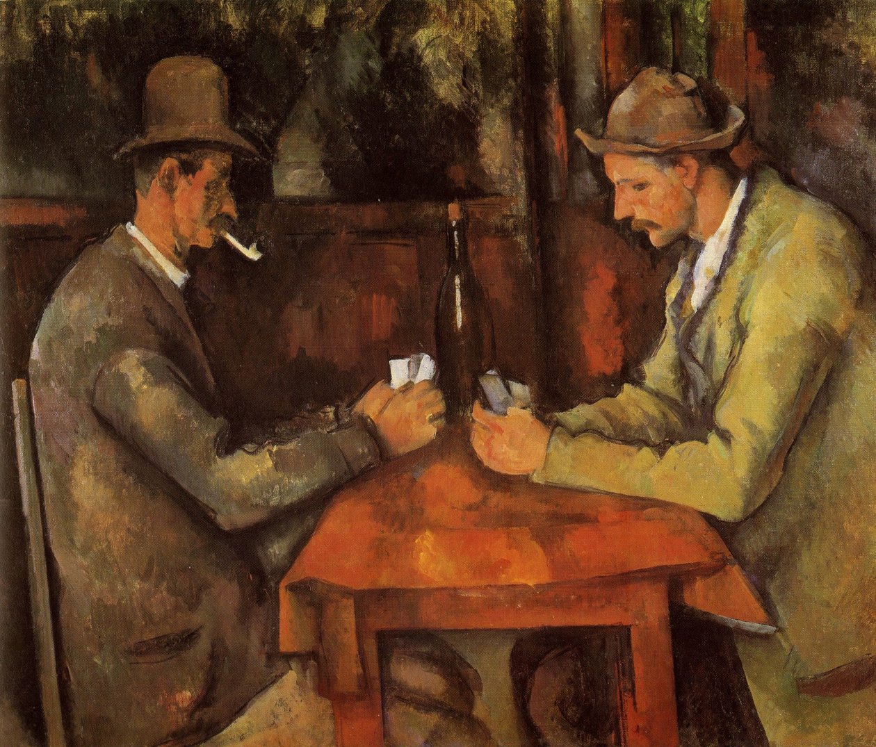 Franska: Les Joueurs de cartes Kortspelarna av Paul Cézanne