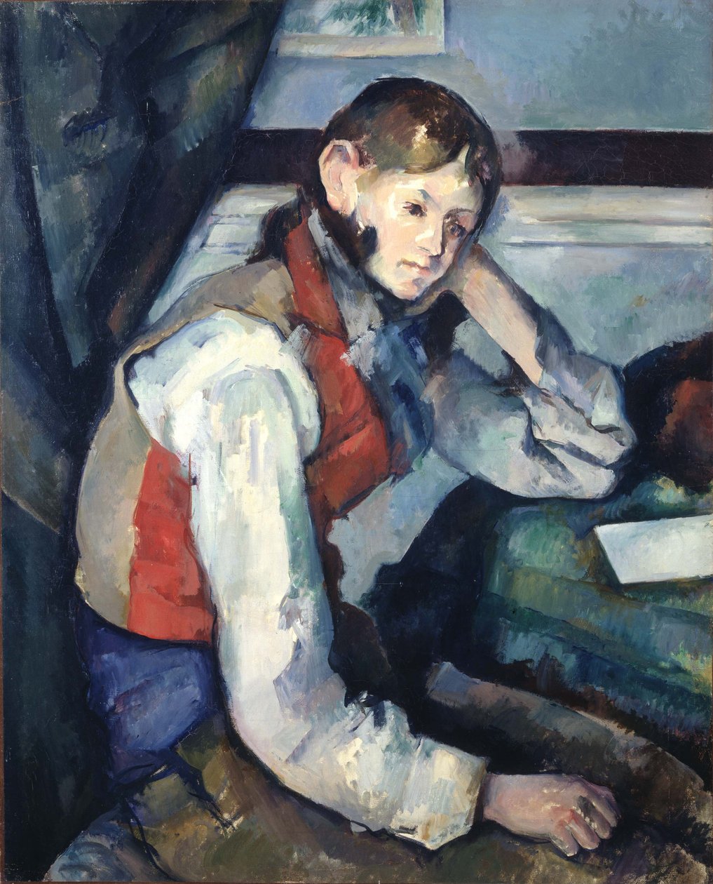 Tyska: Le Garçon au gilet rouge Pojken i den röda västen av Paul Cézanne