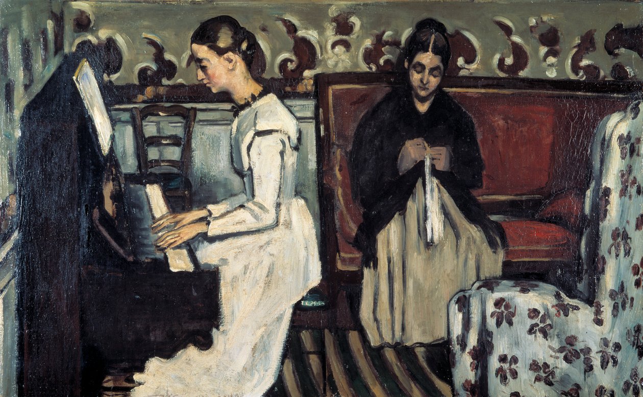 Flicka vid pianoouvertyren till Tannhauser, c1868. av Paul Cézanne