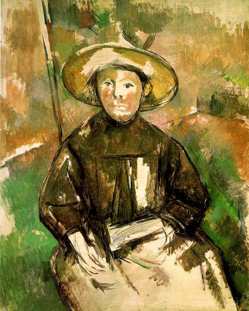 Flicka med stråhatt, 1896 av Paul Cézanne