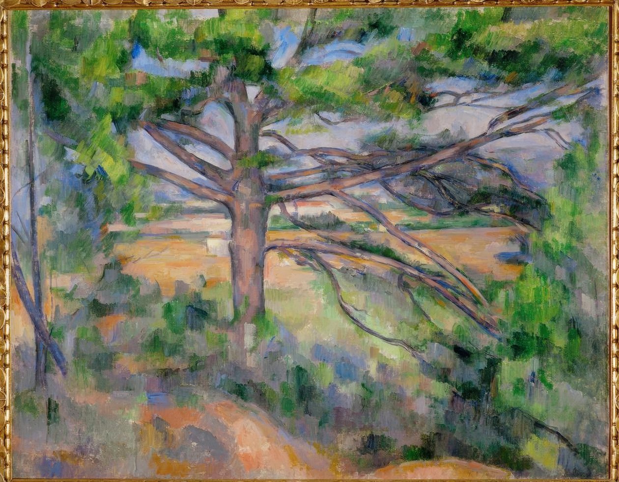 Stor tall och röd jord av Paul Cézanne