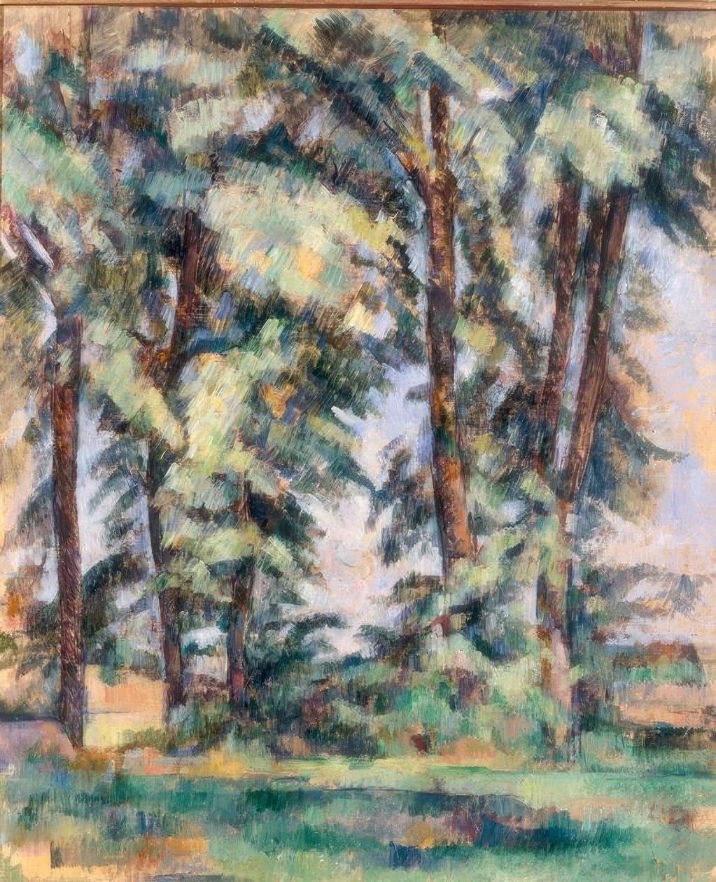 Stora träd vid Jas de Bouffan av Paul Cézanne