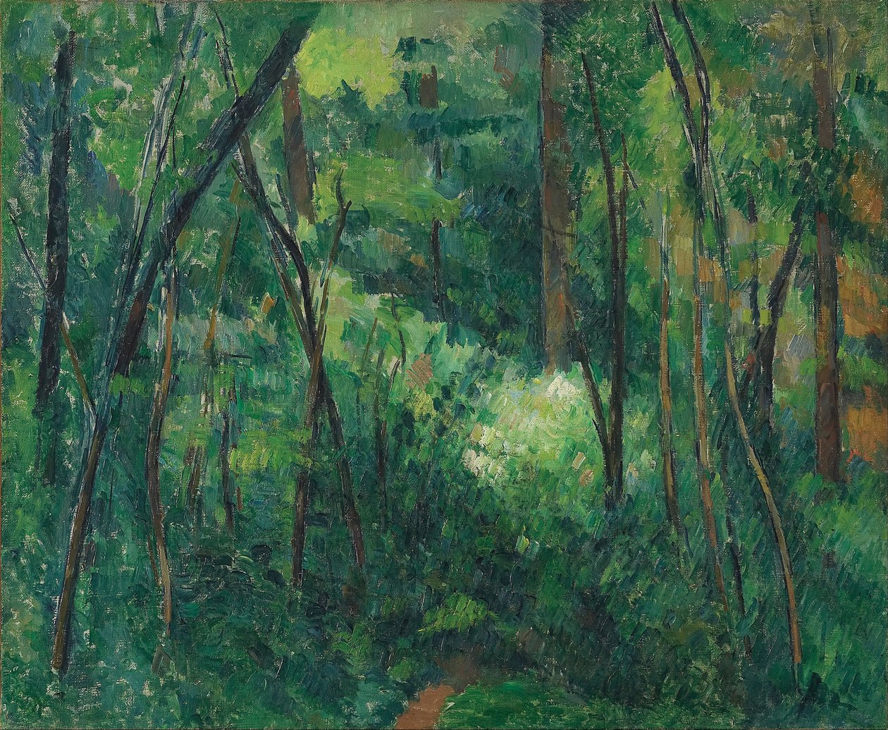 Interiör av en skog, ca 1885 av Paul Cézanne