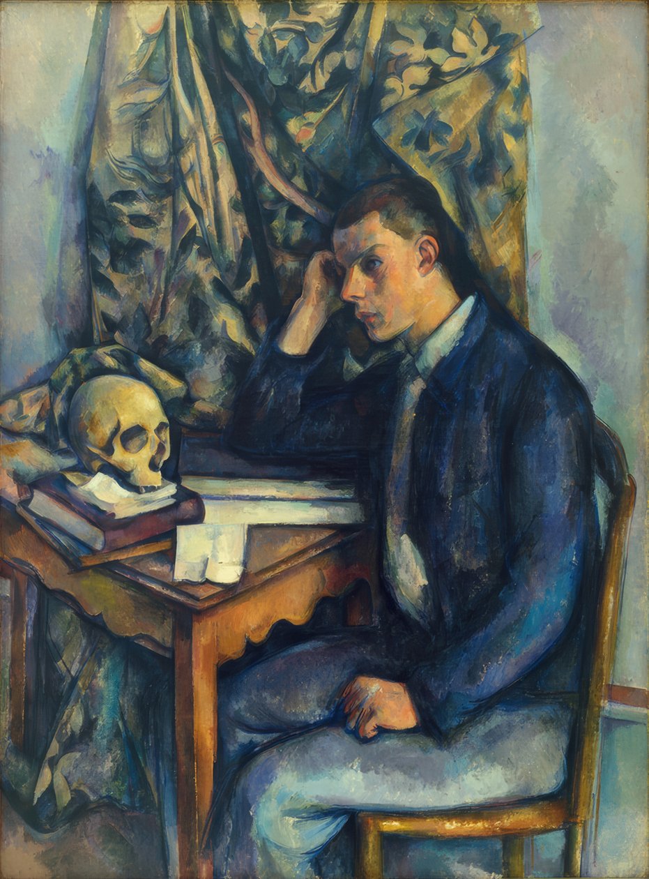 Ung man med en skalle av Paul Cézanne