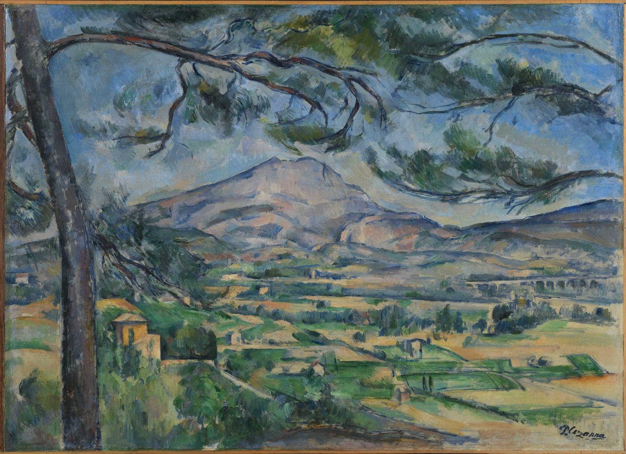 Mount Sainte-Victoire med stor tall, ca 1887. av Paul Cézanne